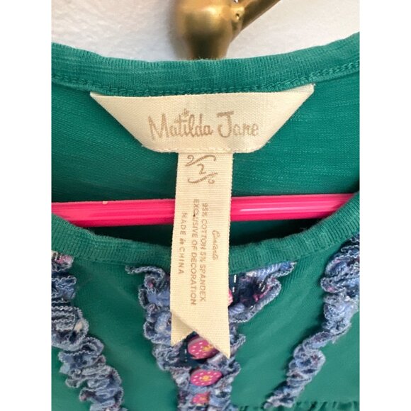 Matilda Jane Family Tree Dress Make Believe ~ Fall 217 0Long Sleeve Green Dress - Picture 3 of 5